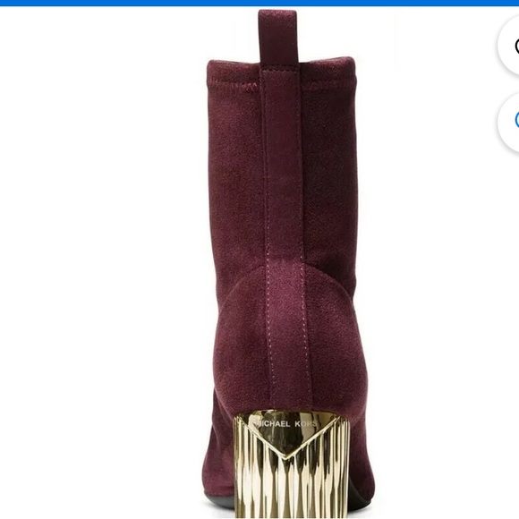 Women Michael Kors Porter Mid Bootie Merlot Stretch Suede Sock Boot Size 11M - Picture 2 of 5